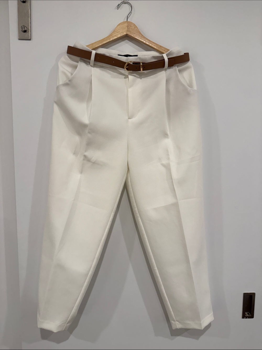 Zara Cream Tailored Dress Trousers